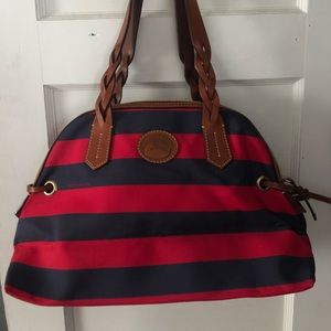 Dooney and Bourke red and blue striped purse